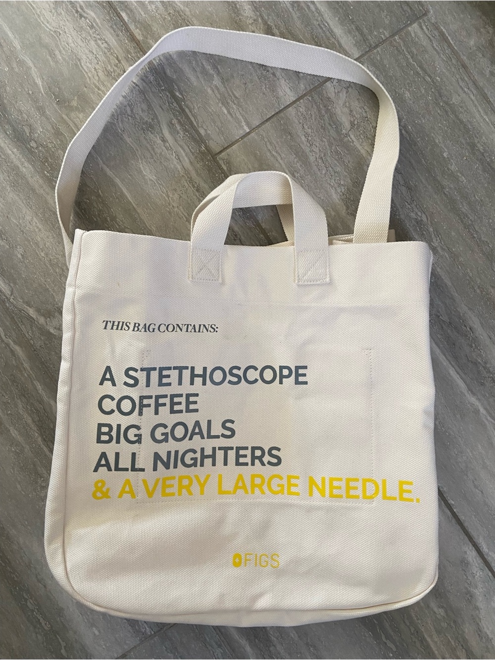 FIGS Off White A Very Large Needle Tote